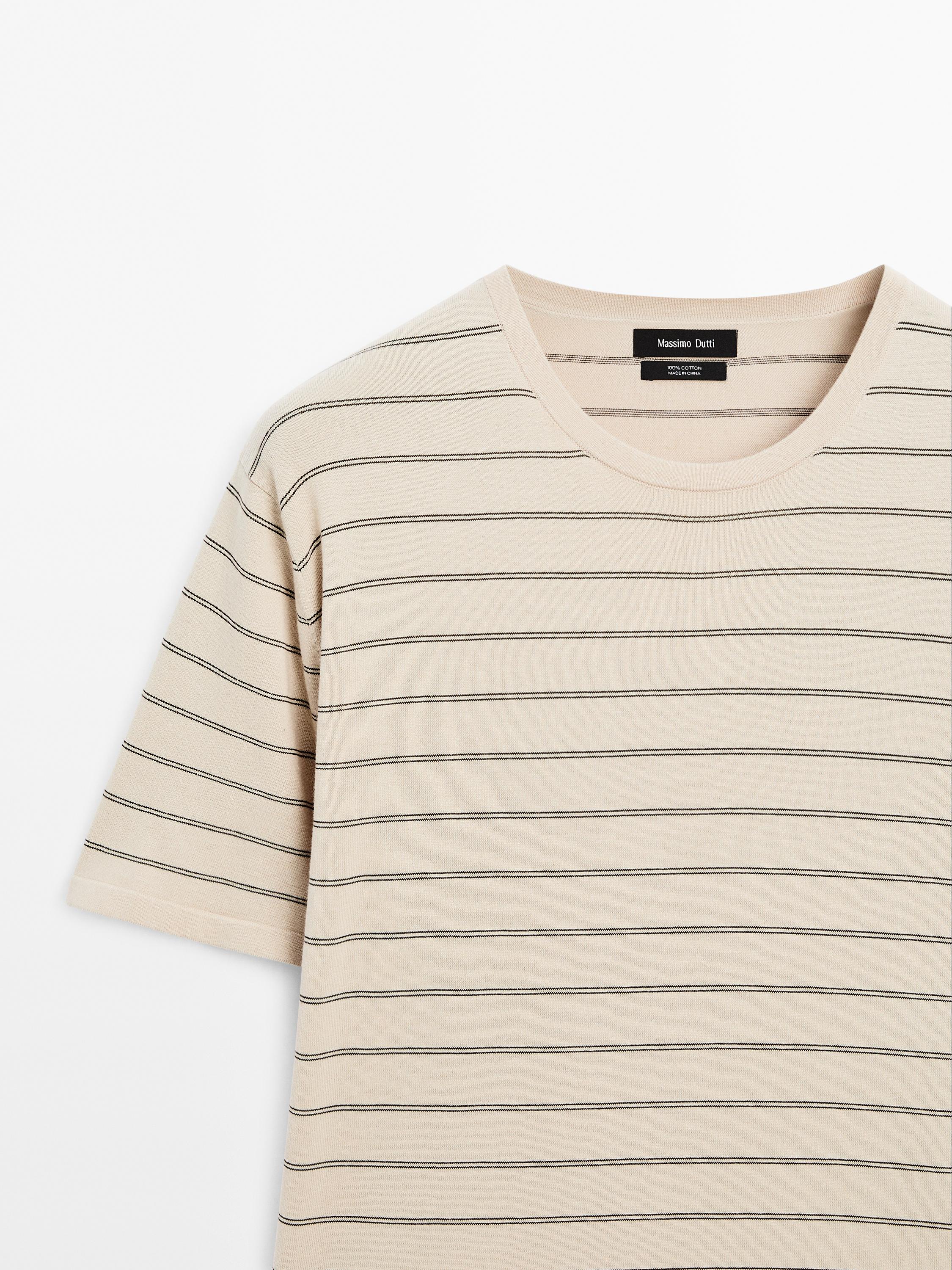 Striped lightweight knit T-shirt